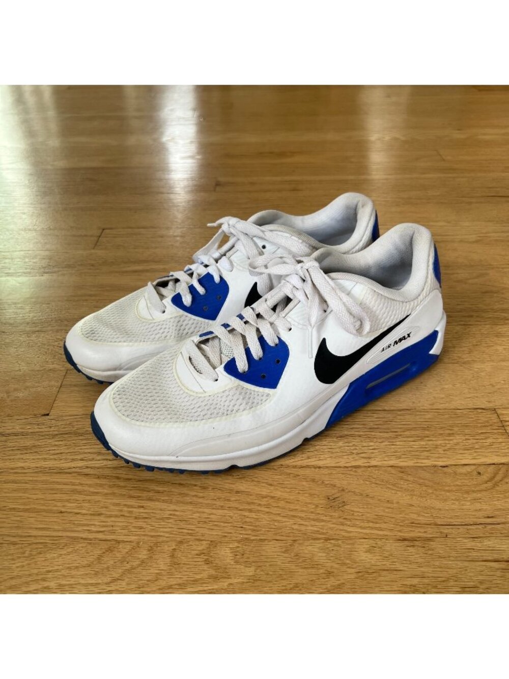 Nike Air Max 90 Golf Shoes White Royal Blue Men's Size 12